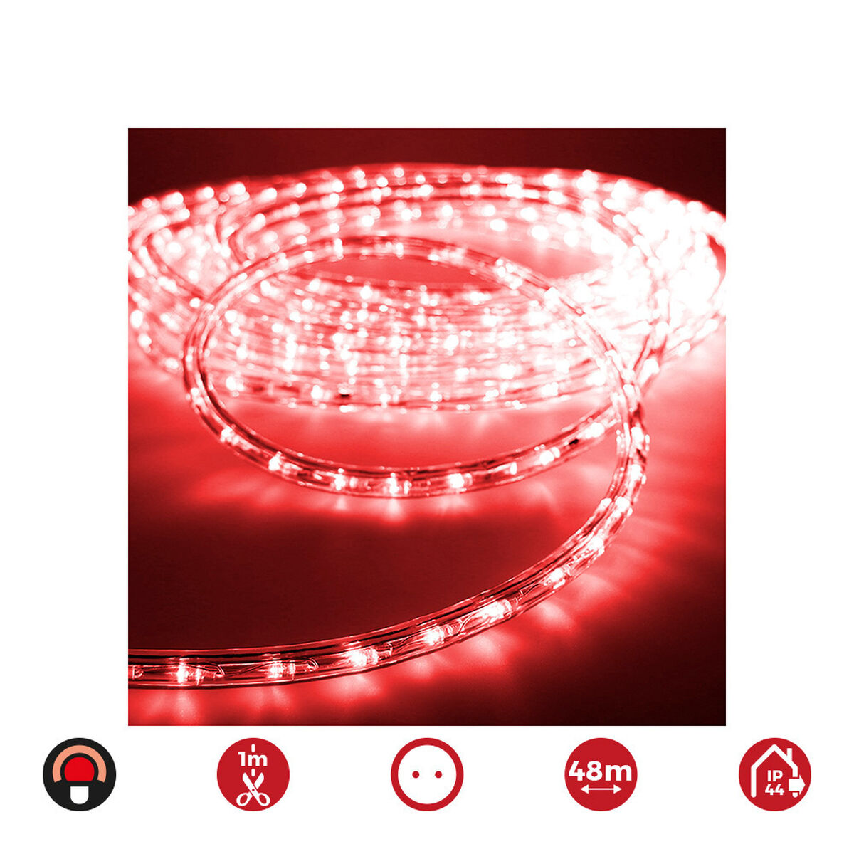 Маркуч LED EDM 72718 Flexiled Червен